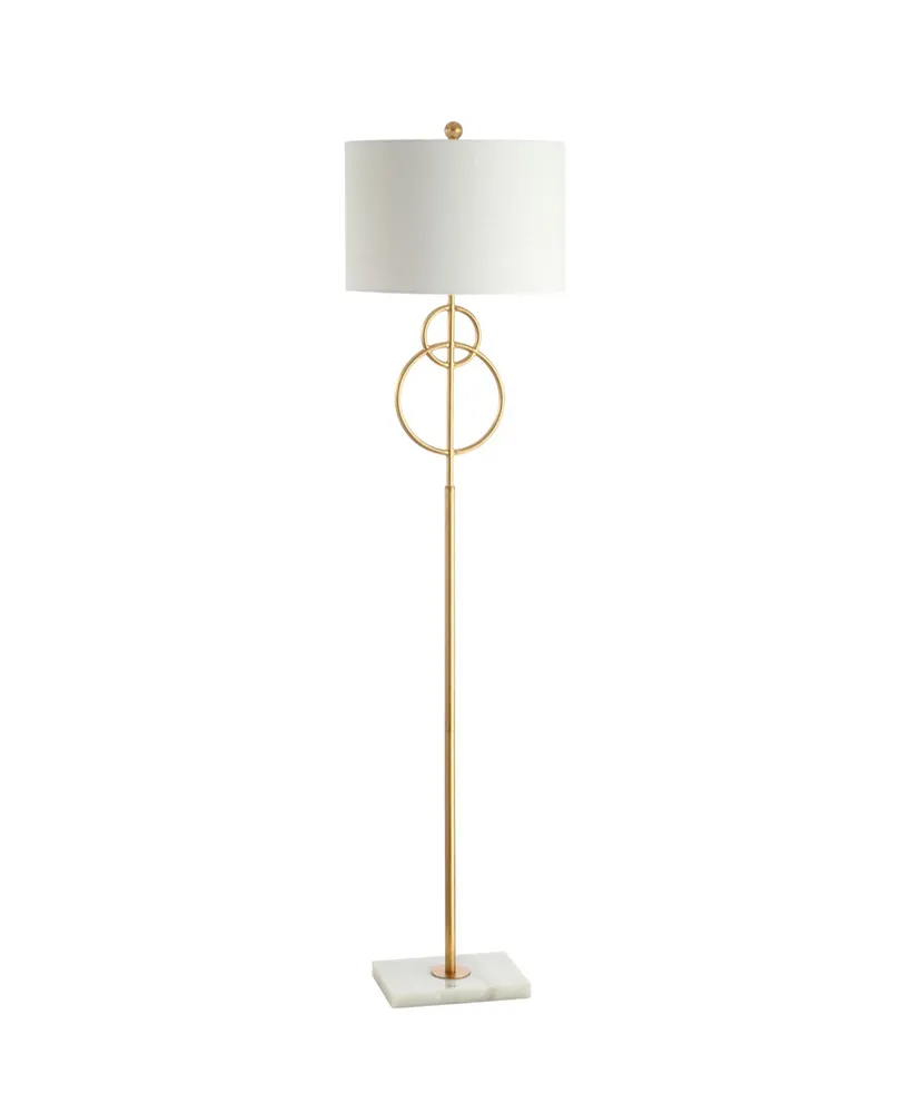 Jonathan Y Haines 60" Modern Circle Marble/Metal Led Floor Lamp