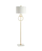 Jonathan Y Haines 60" Modern Circle Marble/Metal Led Floor Lamp