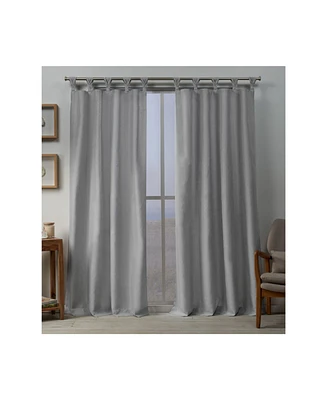 Exclusive Home Loha Linen Braided Tab Top Curtain Panel Pair, 54" x 96"
