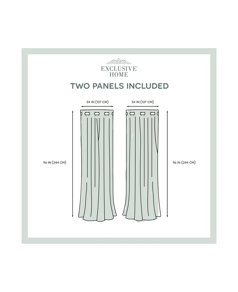 Exclusive Home Indoor/Outdoor Solid Cabana Grommet Top Curtain Panel Pair