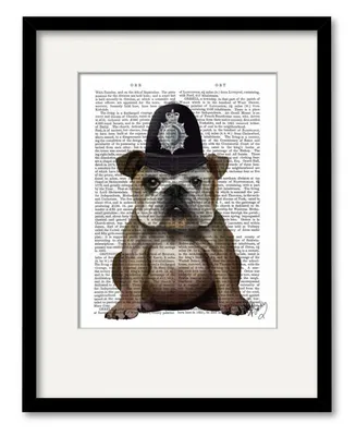 Courtside Market Bulldog Policeman 16" x 20" Framed and Matted Art