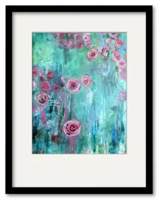 Courtside Market Hanging Rose I Framed Matted Art Collection