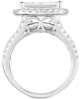 TruMiracle Diamond Halo Cluster Engagement Ring (3 ct. t.w.) in 10k White Gold