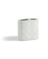 Cassadecor Wicker Embossed Porcelain Toothbrush Holder