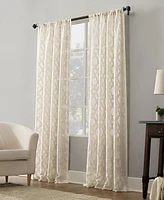 Yvette 52" x 63" Trellis Jacquard Sheer Curtain Panel