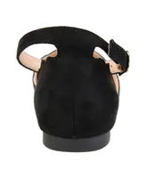Journee Collection Women's Lana Scalloped Edge Ankle Strap Flats
