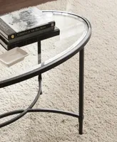 Carabella Metal and Glass Oval Cocktail Table