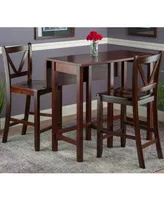 Lynnwood 3-Piece Drop Leaf Table with 2 Counter V-Back Stools