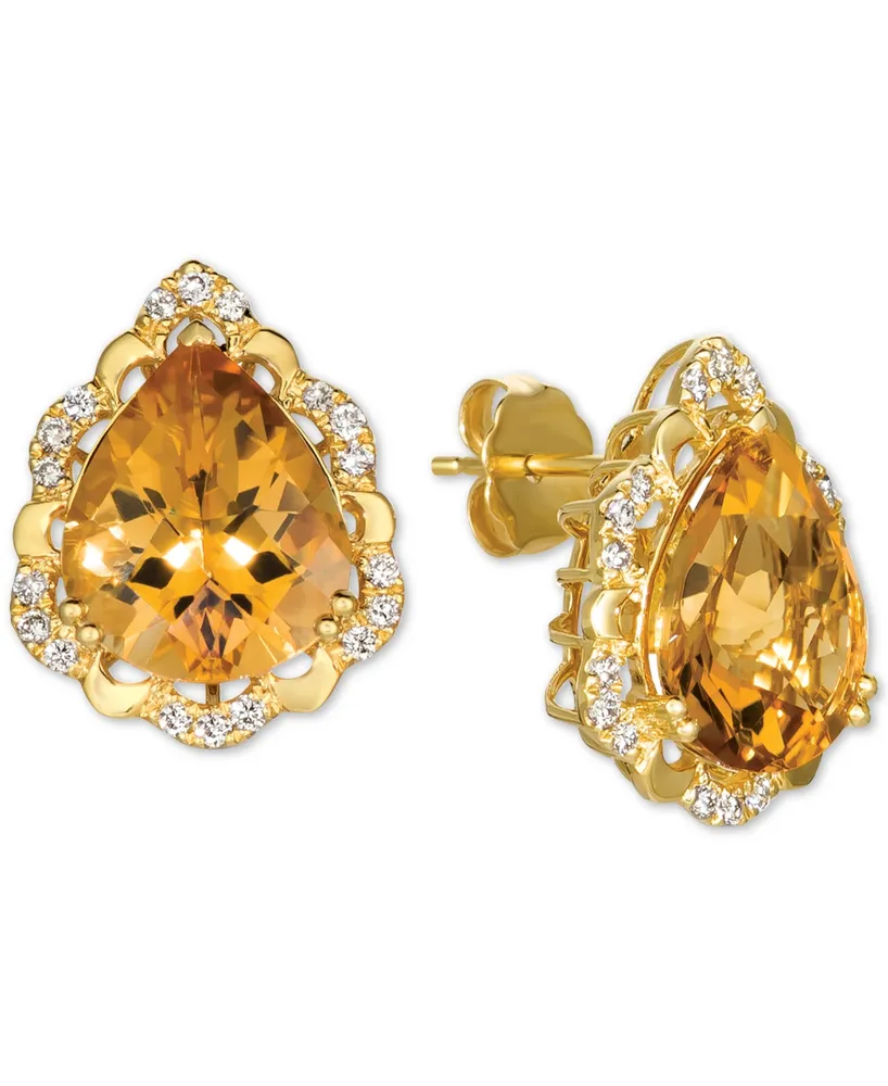 Le Vian Cinnamon Citrine (6 ct. t.w.) & Nude Diamonds (1/4 ct. t.w.) Stud Earrings in 14k Gold
