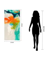 Empire Art Direct 'Tidal Abstract 1' Frameless Free Floating Tempered Glass Panel Graphic Wall Art - 24" x 48''