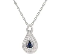 Sapphire (1-1/4 ct. t.w.) & Diamond (1/4 18" Pendant Necklace 14k White Gold (Also available Tanzanite, Emerald and Ruby)