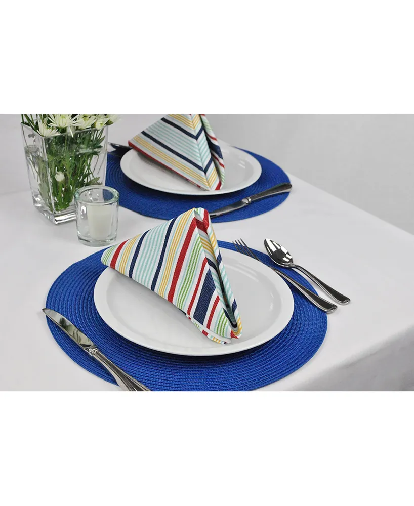 Basic Primary Saturated Stripe Napkin, Set of 6