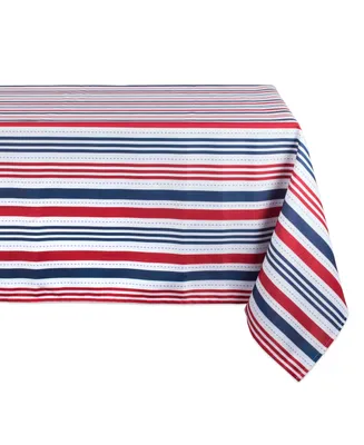 Patriotic Stripe Outdoor Tablecloth with Zipper 60" x 120"