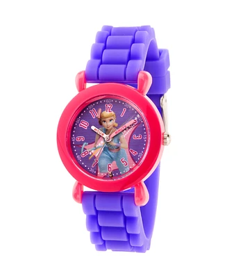 EwatchFactory Girl's Disney Toy Story 4 Bo Peep Purple Plastic Time Teacher Strap Watch 32mm