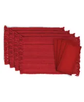 Variegated Fringe Placemat and Napkin, Set of 8