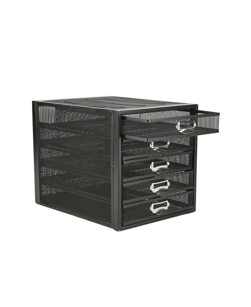 Mind Reader 5 Drawer Storage Cabinet, Heavy Duty Multi