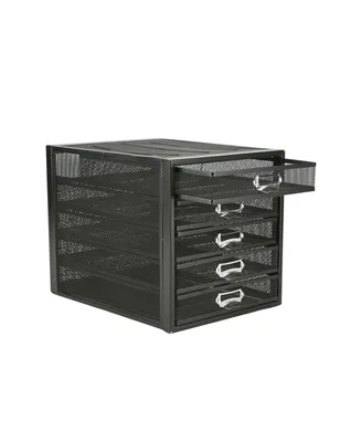 Mind Reader 5 Drawer Storage Cabinet, Heavy Duty Multi