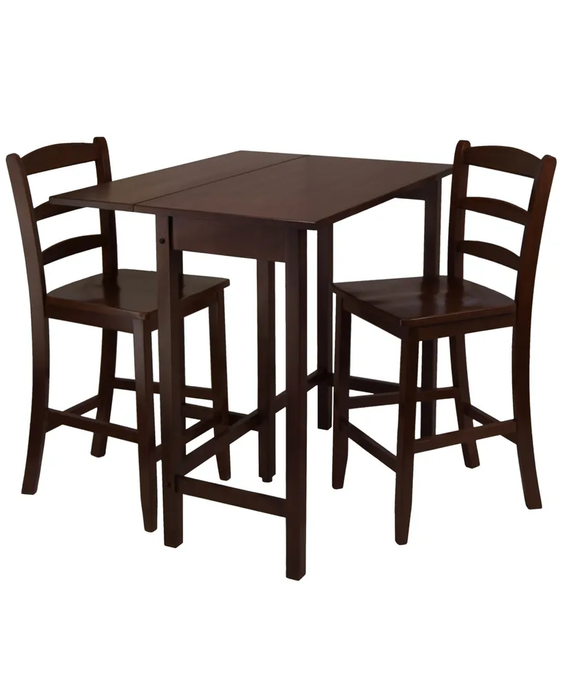 Lynnwood 3-Piece Drop Leaf High Table with 2 Counter Ladder Back Stool/Chair