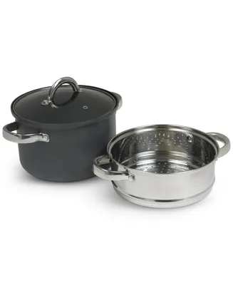 Sedona Kitchen Hard Anodized Aluminum 4-Qt. Multi Cooker with Glass Lid & Steam Tray