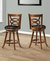 Monarch Specialties 2 Piece Leather Look Bar Stool Set