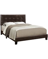 Monarch Specialties Queen Leather Look Bed