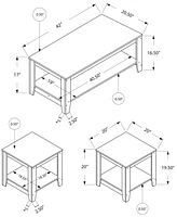 Monarch Specialties 3 Piece Table Set