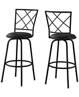 Monarch Specialties 2 Piece Leather Look Bar Stool Set