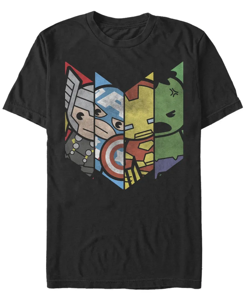 Marvel Men's Comic Collection Kawaii Avenger Panels Short Sleeve T-Shirt