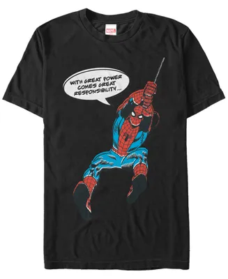 Marvel Men's Comic Collection Spider-Man with Great Power Short Sleeve T-Shirt