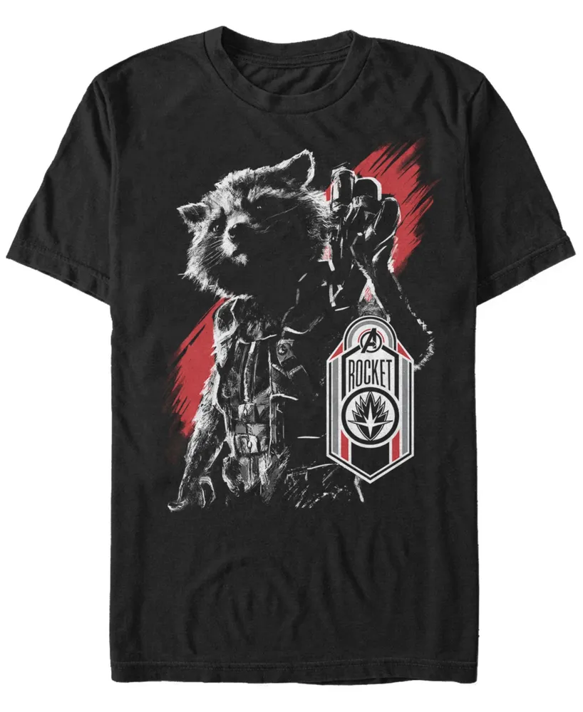 Marvel Men's Guardians of the Galaxy Rocket Tag Short Sleeve T-Shirt