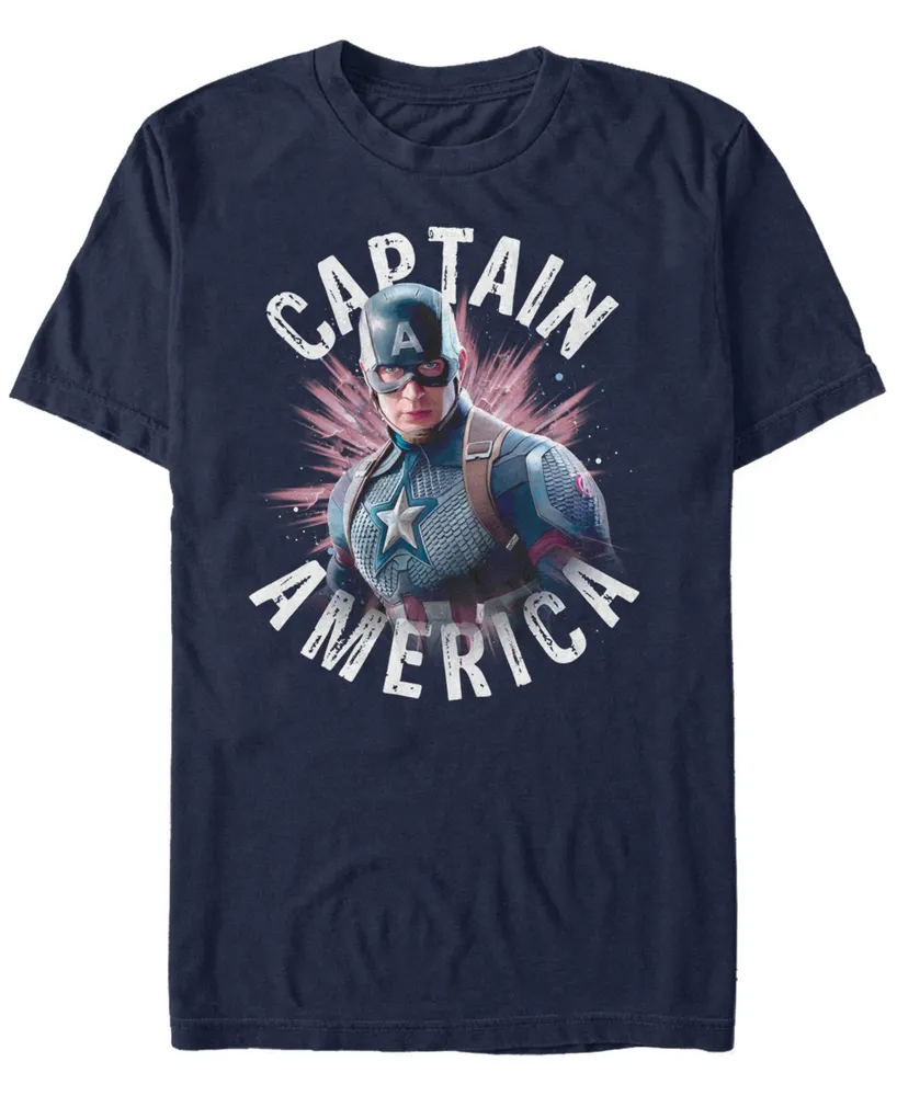 Marvel Men's Avengers Captain America Star Burst Short Sleeve T-Shirt