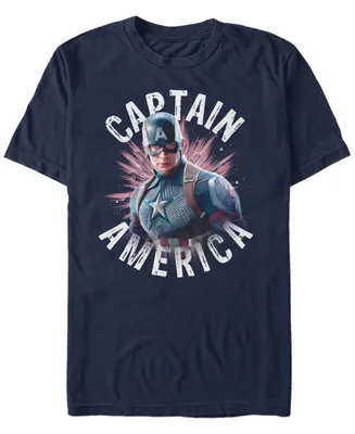 Marvel Men's Avengers Captain America Star Burst Short Sleeve T-Shirt