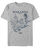 Marvel Men's Black Panther Wakanda World Map Short Sleeve T-Shirt