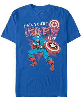 Marvel Men's Comic Collection Legendary Like Captain America Short Sleeve T-Shirt