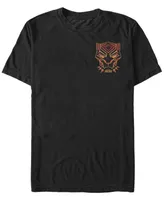 Marvel Men's Black Panther Left Pocket Geometric Short Sleeve T-Shirt