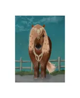 Fab Funky Horse Brown Pony with Bells, Full Canvas Art - 15.5" x 21"