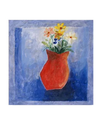 Pablo Esteban Orange Flower Vase Canvas Art