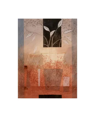 Pablo Esteban Leaves in Vase on Orange Canvas Art