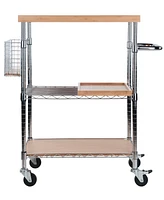 Medera Kitchen Cart in Natural Bamboo
