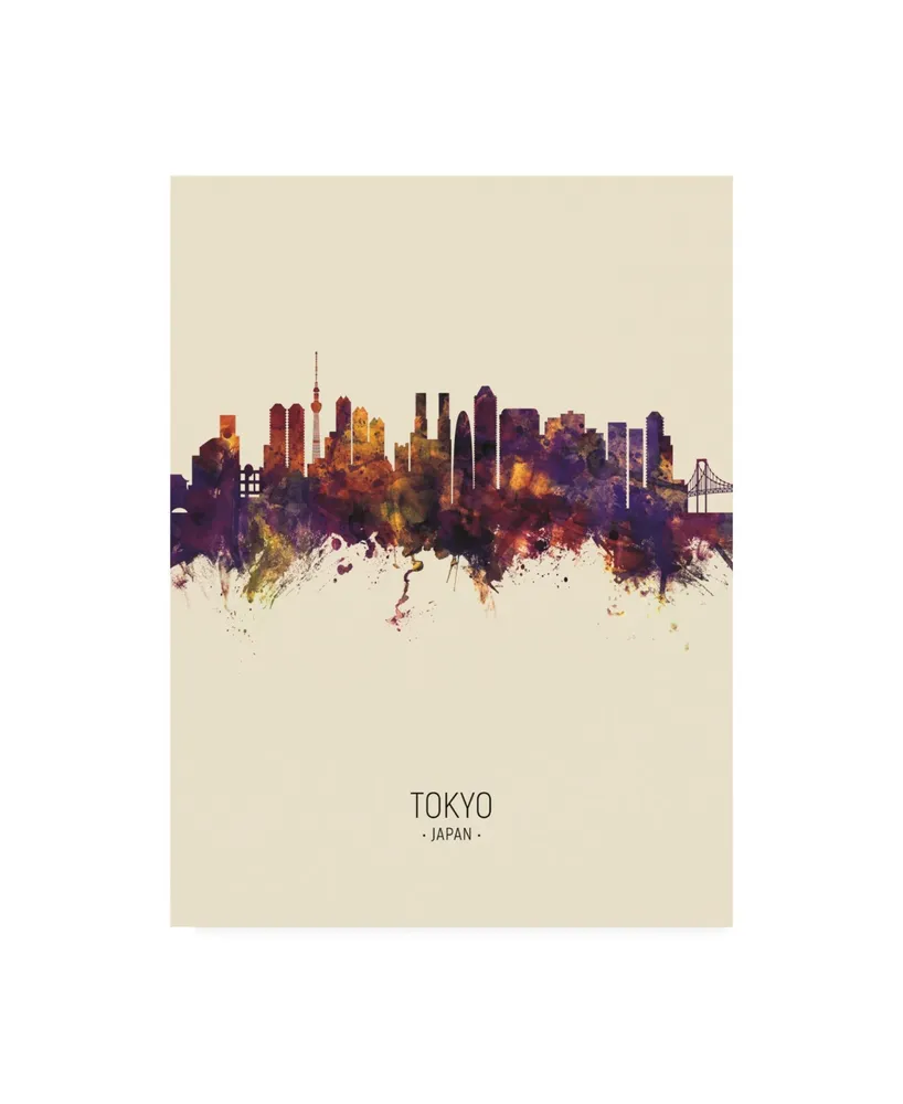 Michael Tompsett Tokyo Japan Skyline Portrait Iii Canvas Art - 15.5" x 21"