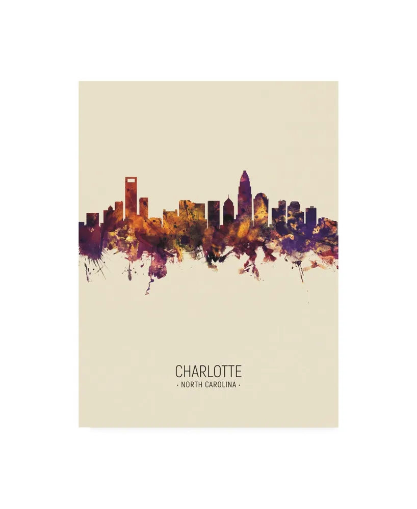 Michael Tompsett Charlotte North Carolina Skyline Portrait Iii Canvas Art