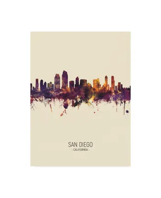 Michael Tompsett San Diego California Skyline Portrait Iii Canvas Art
