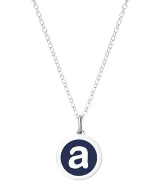 Auburn Jewelry Mini Initial Pendant Necklace In Sterling Silver Enamel 16 2 Extender