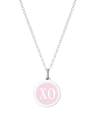Auburn Jewelry Mini Xo Pendant Necklace in Sterling Silver and Enamel, 16" + 2" Extender