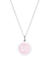 Auburn Jewelry Mini Xo Pendant Necklace in Sterling Silver and Enamel, 16" + 2" Extender