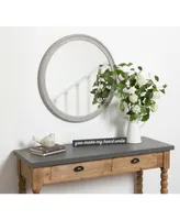 Kate and Laurel Mansell Circular Shaped Hanging Wood Wall Mirror - 28" x 38"