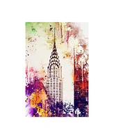 Philippe Hugonnard Nyc Watercolor Collection - Chrysler Building Canvas Art - 27" x 33.5"