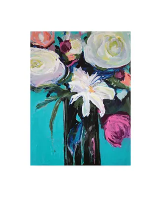 Jacqueline Brewe White Lily Bouquet Canvas Art