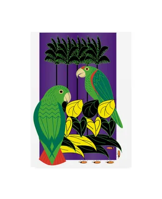 Marie Sansone Parrots Green Canvas Art
