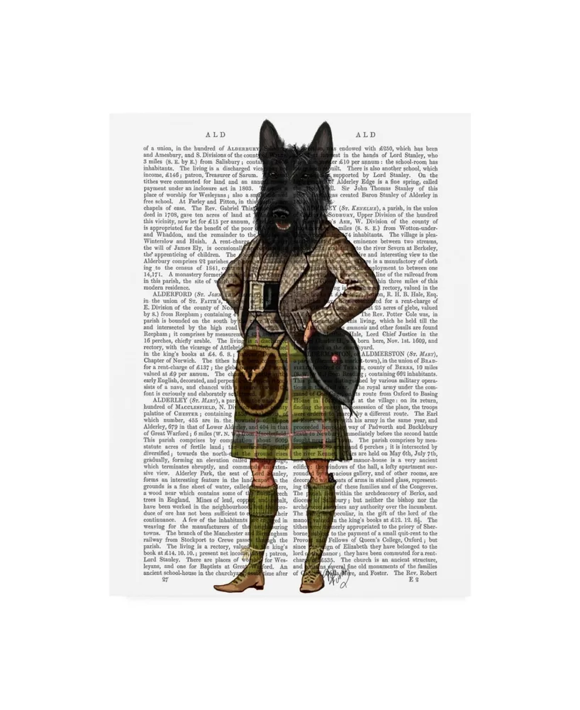 Fab Funky Scottish Terrier in Kilt Canvas Art